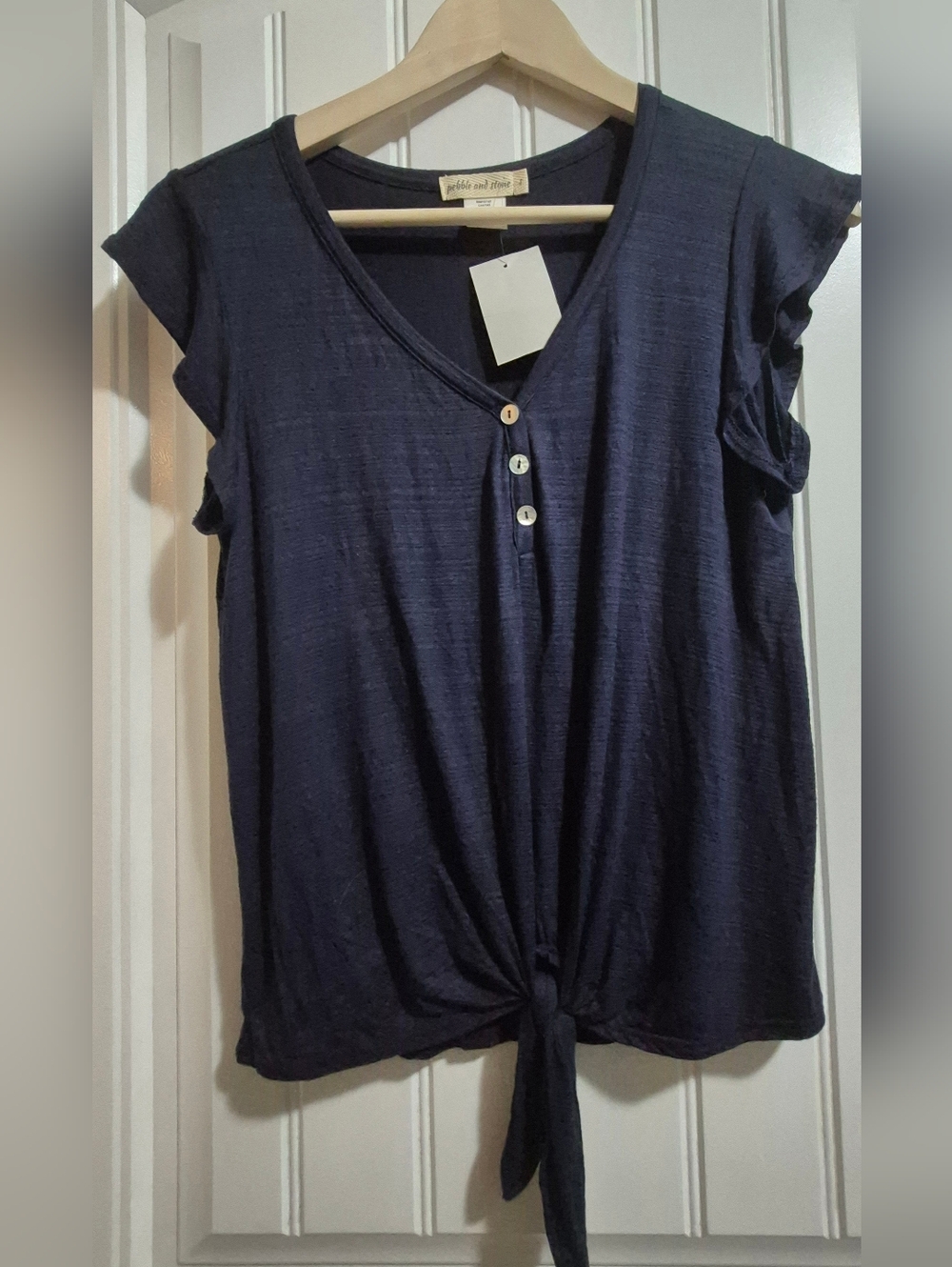 Womens Rayon Pebble And Stone Tie Front T Size Small New With Tags